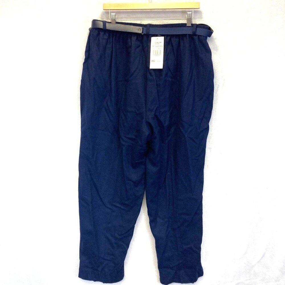 NEW Vintage Koret Wool Trouser Pants Womens Size 22W Belted Tapered Office NWT - Picture 2 of 12